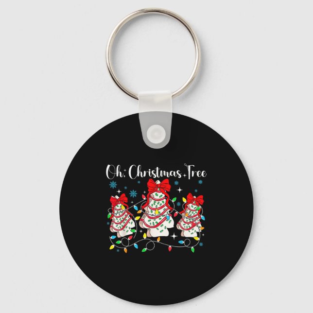 Oh Christmas Tree Cakes Debbie Becky Jen Cake Love Key Ring (Front)