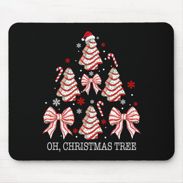 Oh Christmas Tree Cakes Debbie Becky Jen Cake Love Mouse Mat (Front)