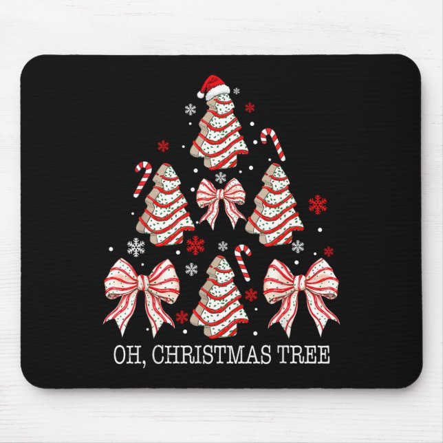 Oh Christmas Tree Cakes Debbie Becky Jen Cake Love Mouse Mat (Front)