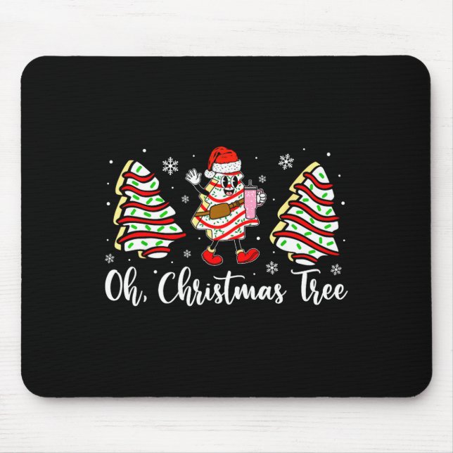 Oh Christmas Tree Cakes Debbie Becky Jen Cake Love Mouse Mat (Front)