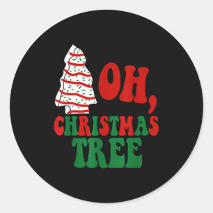 Oh Christmas Tree Cakes Debbie Becky Jen Groovy Re Classic Round Sticker