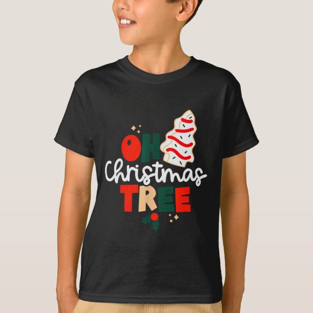 Oh Christmas Tree Cakes Debbie Funny Christmas Sna T-Shirt (Front)