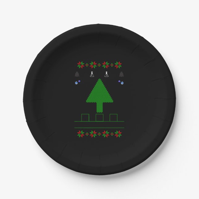 Oh Christmas Tree Chemist black Paper Plate (Front)