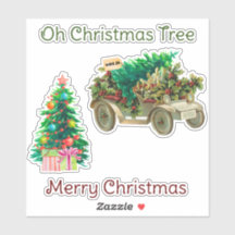 Oh Christmas Tree Custom-Cut Vinyl Stickers