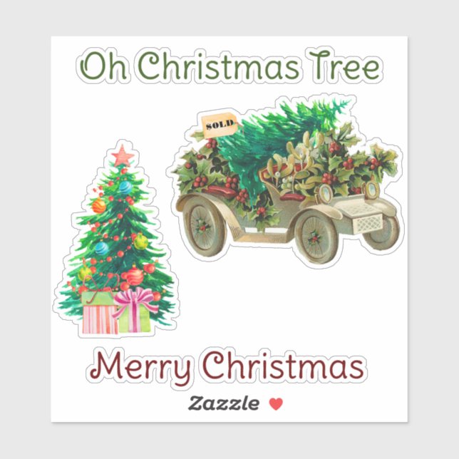 Oh Christmas Tree Custom-Cut Vinyl Stickers (Sheet)