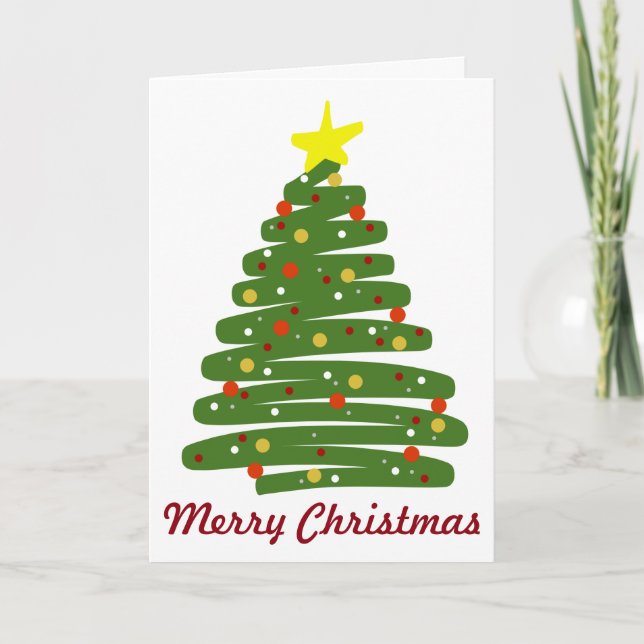 Oh Christmas Tree Doodle Holiday Card (Front)
