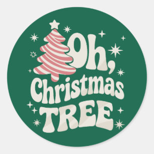 Oh Christmas Tree Light Merry Christmas Xmas  Classic Round Sticker