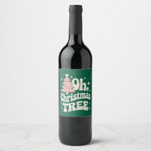 Oh Christmas Tree Light Merry Christmas Xmas Wine Label