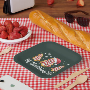 Oh, Christmas Tree Merry Christmas Debbie Cookie Paper Plate