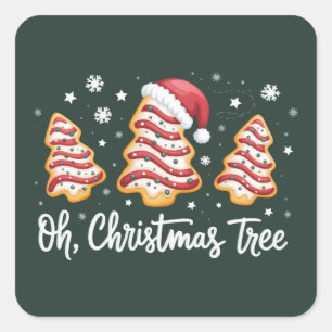 Oh, Christmas Tree Merry Christmas Debbie Cookie Square Sticker