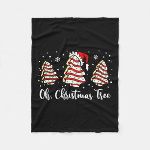 Oh Christmas Tree Santa Hat Cakes Debbie Funny Xma Fleece Blanket