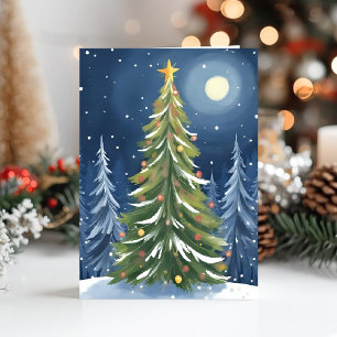Oh Christmas Tree Snowy Winter Wonderland Holiday Card