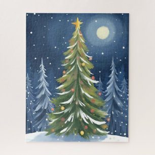 Oh Christmas Tree Snowy Winter Wonderland Jigsaw Puzzle