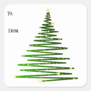 Oh Christmas Tree Square Sticker Christmas Tags