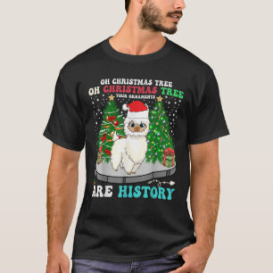 Oh Christmas Tree Your Ornaments Are History Llama T-Shirt
