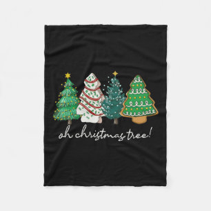 Oh Christmas Trees Cakes Debbie Becky Jen Xmas Paj Fleece Blanket