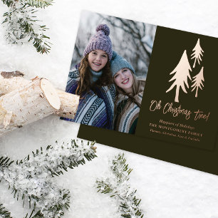 Oh Christmas Trees Photo Foil Holiday Card