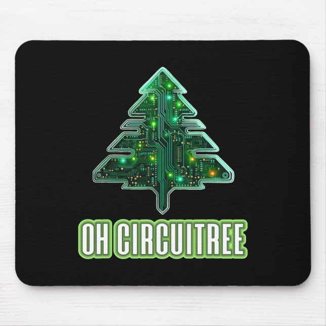 Oh Circuitree Christmas Electronics Circuit Board  Mouse Mat (Front)