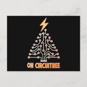 Oh Circuitree Electrician Christmas Tree Xmas Holiday Postcard