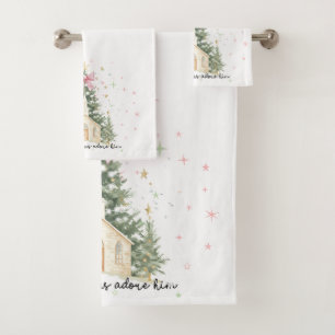 Oh Come Let Us Adore Him Bath Towel Set