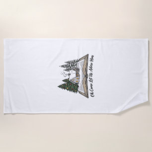Oh Come Let Us Adore Him Christmas Book Design_1 Beach Towel