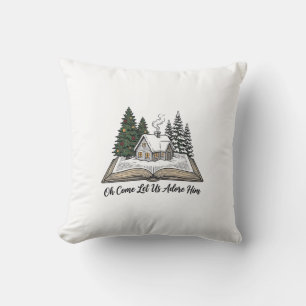 Oh Come Let Us Adore Him Christmas Book Design_1 Cushion