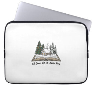 Oh Come Let Us Adore Him Christmas Book Design_1 Laptop Sleeve