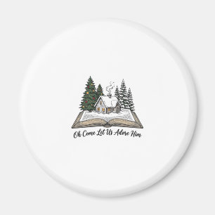 Oh Come Let Us Adore Him Christmas Book Design_1 Magnet