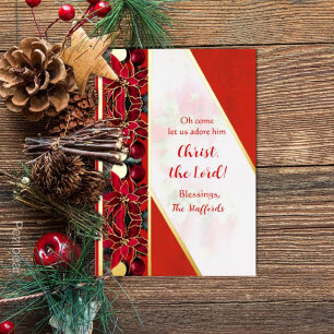 Oh Come Let Us Adore Him Foil Holiday Card