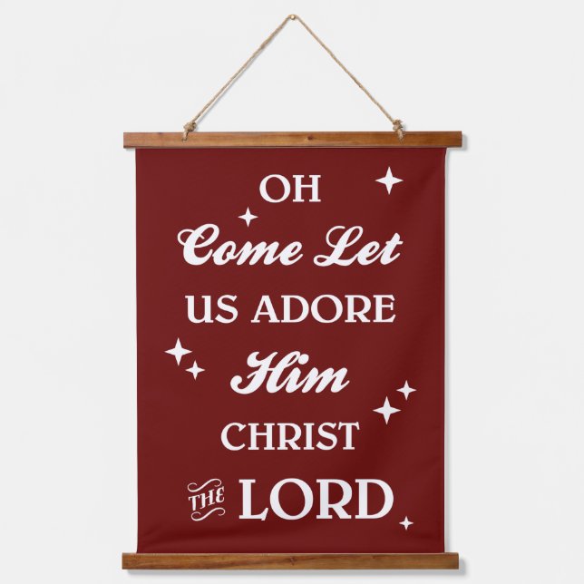 OH COME LET US ADORE HIM HANGING TAPESTRY (Front)