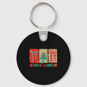 Oh Come Let Us Adore Him Jesus Christian Holiday C Key Ring