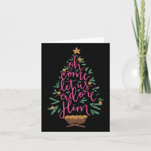 Oh Come Let Us Adore Him Jesus Christmas Christian Card