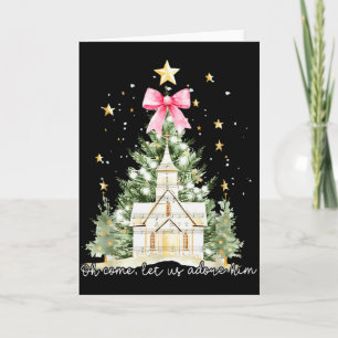 Oh Come Let Us Adore Him Jesus Christmas Tree Coqu Card
