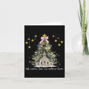 Oh Come Let Us Adore Him Jesus Christmas Xmas Tree Card