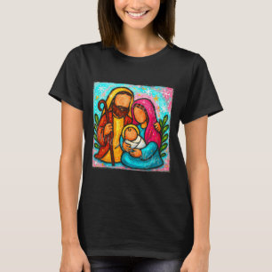 Oh Come Let Us Adore Him Jesus Nativity Scene Chri T-Shirt
