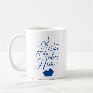 Oh Come Let Us Adore Him Nativity Christmas Coffee Mug