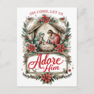 Oh Come Let Us Adore Him Postcard