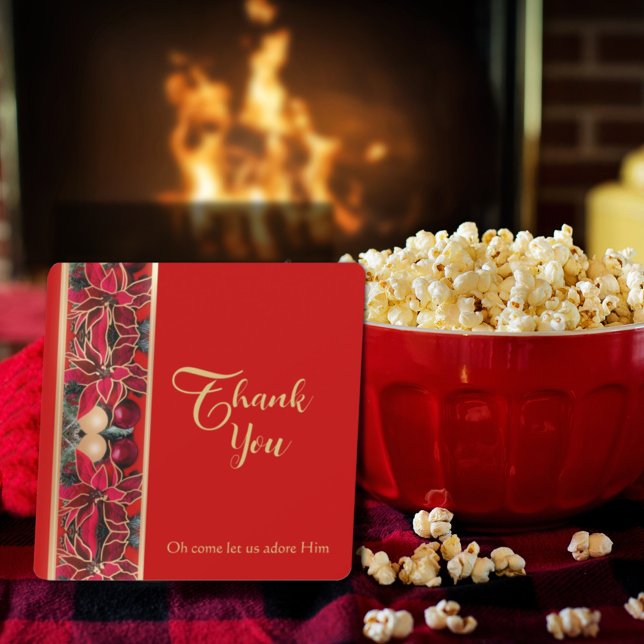 Oh Come Let Us Adore Him Thank You Holiday Card (Creator Uploaded)