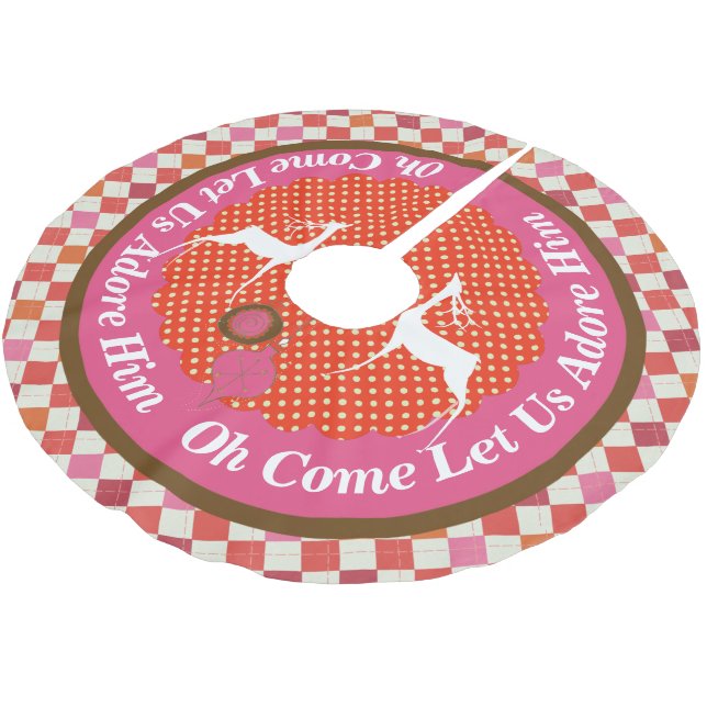 Oh Come Let Us Adore Him Tree Skirt (Angled)
