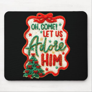 Oh Come Let Us Adore Him Yarn Crochet Nativity Chr Mouse Mat