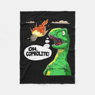 Oh Coprolite Paleontology's Humour Funny Dinosaur Fleece Blanket
