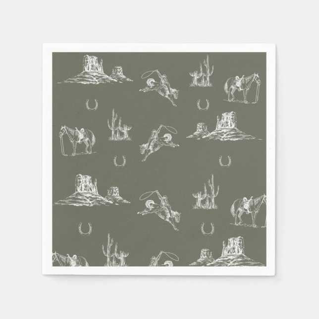 Oh Cowboy Cocktail Napkin (Front)