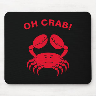 Oh Crab Funny Marine Life Sea Animal Crabby Pun Mouse Mat