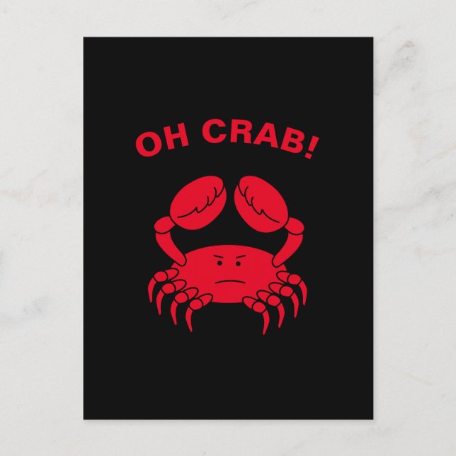 Oh Crab Funny Marine Life Sea Animal Crabby Pun Postcard (Front)