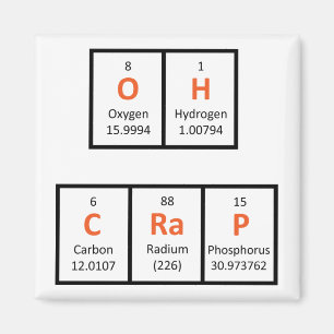 Oh Crap Periodic Table Magnet