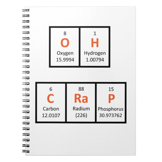 Oh Crap Periodic Table Notebook (Front)