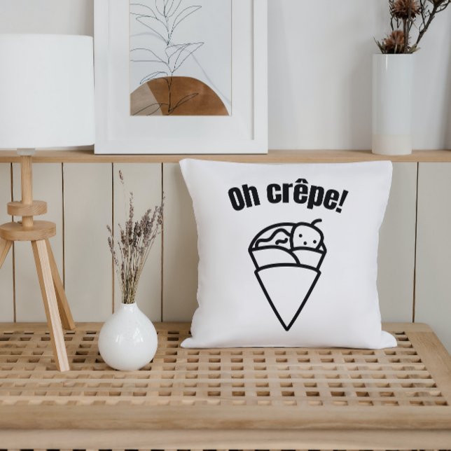 Oh crêpe! Funny Cute Minimalistic Food Cushion (Creator Uploaded)
