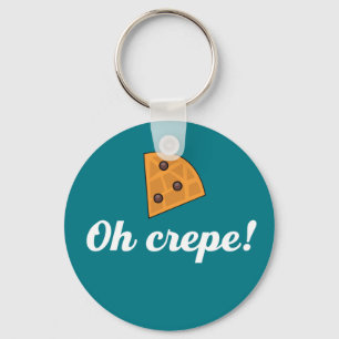 Oh Crepe Funny French Food Puns Key Ring