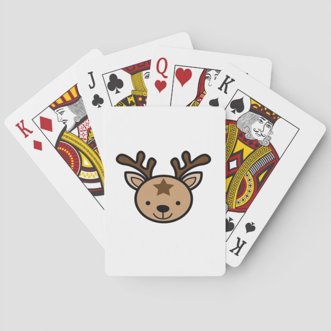 Oh Cute Deer Minimal Design  Playing Cards (Back)
