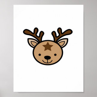Oh Cute Deer Minimal Design  Poster
